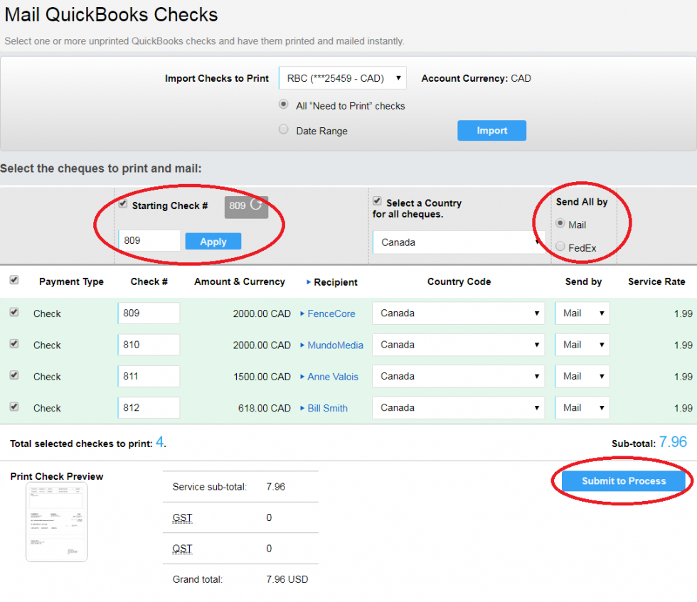 Instructions on how to import checks from QuickBooks Checkflo