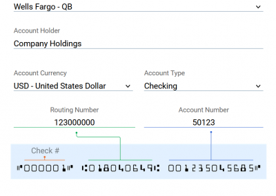 Add Bank Information - Routing Number and Account Number (Required)