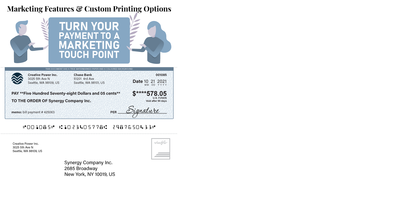 Checkflo - Printed check features