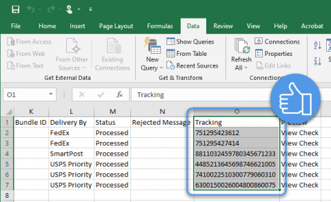 Formatting Long Tracking Numbers in MS Excel - Checkflo