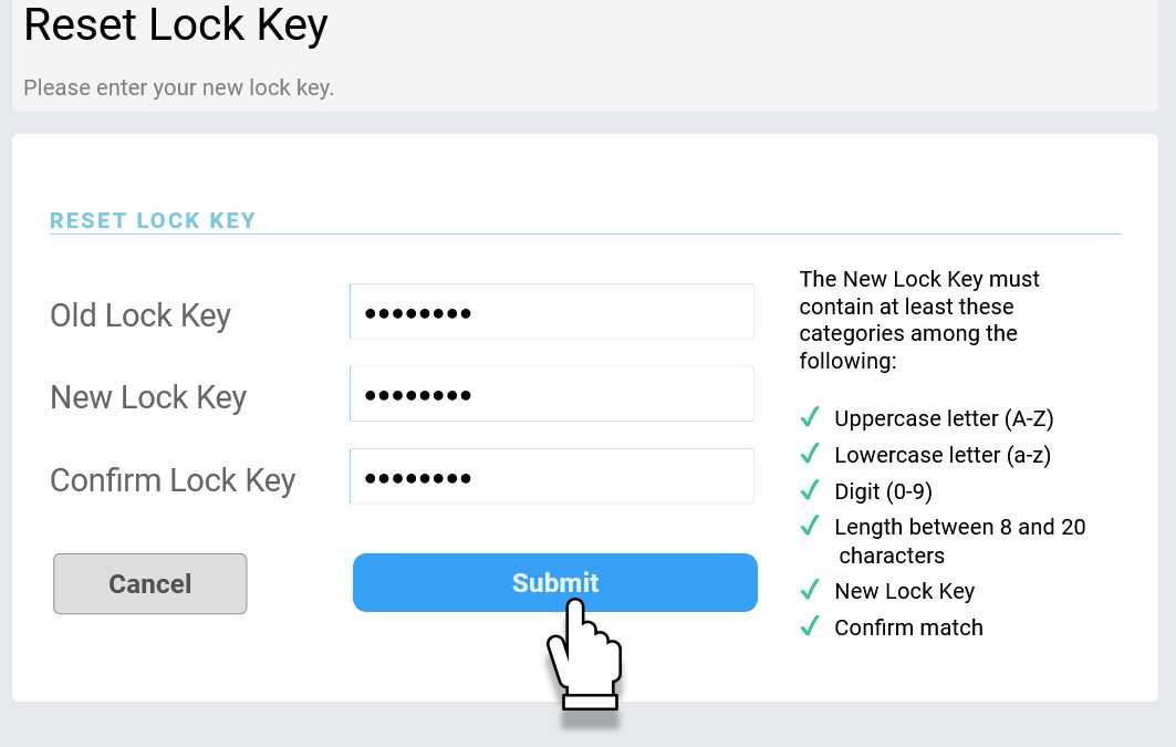 How to set or reset Lock Key for Signing Officer Payment Approvals